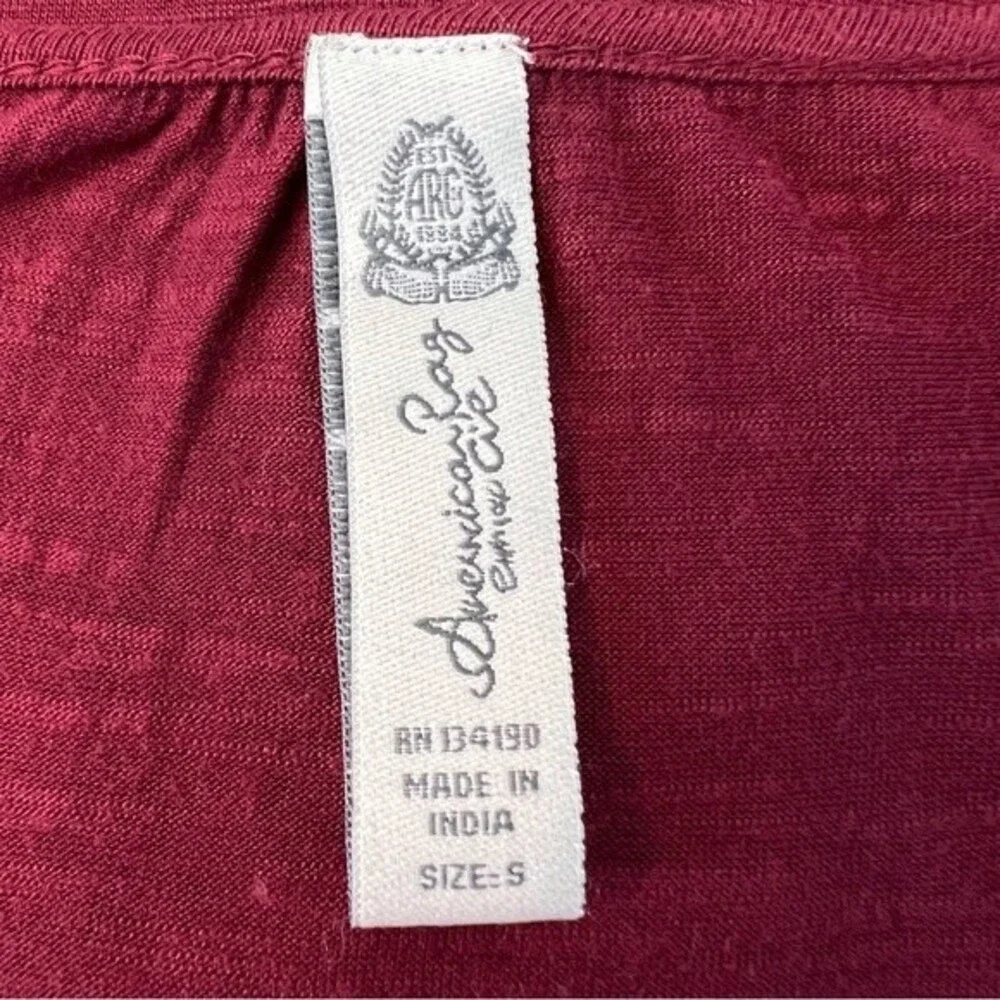 American Rag Long Sleeve Blouse Burgundy Size S
